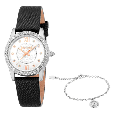 Just Cavalli SET Sublime Animalier Cuero Negro Plata