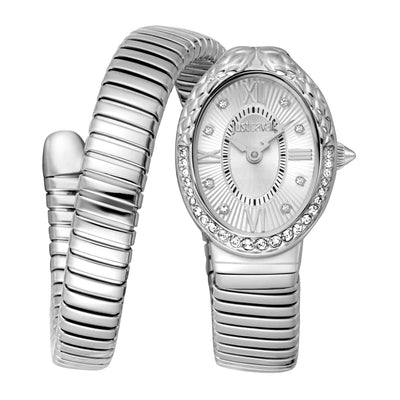 Just Cavalli Signature Snake Fiore Plata