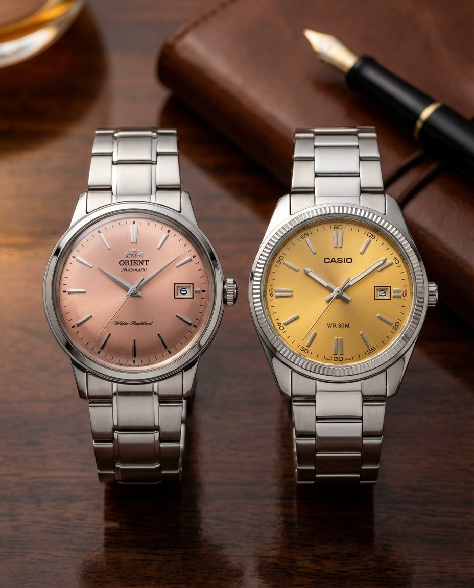 Classic collection watches - Orient Bambino 38mm and Casio MTP-1302PD