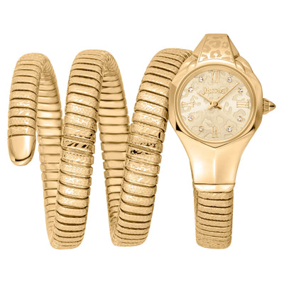 Just Cavalli Signature Snake Ravenna Amarillo Oro Champán