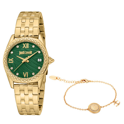 Just Cavalli SET Indomitable Animalier Amarillo Oro Verde