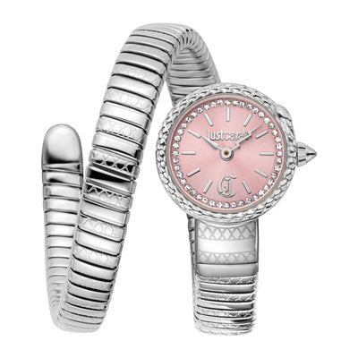 Just Cavalli Signature Snake Sirena Plata Rosa