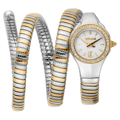 Just Cavalli Signature Snake Vita Dos Tonos YG Plata
