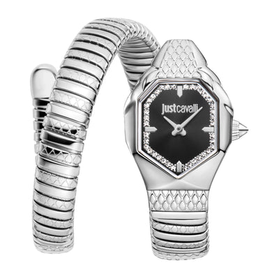 Just Cavalli Signature Snake Aria Plata Negro