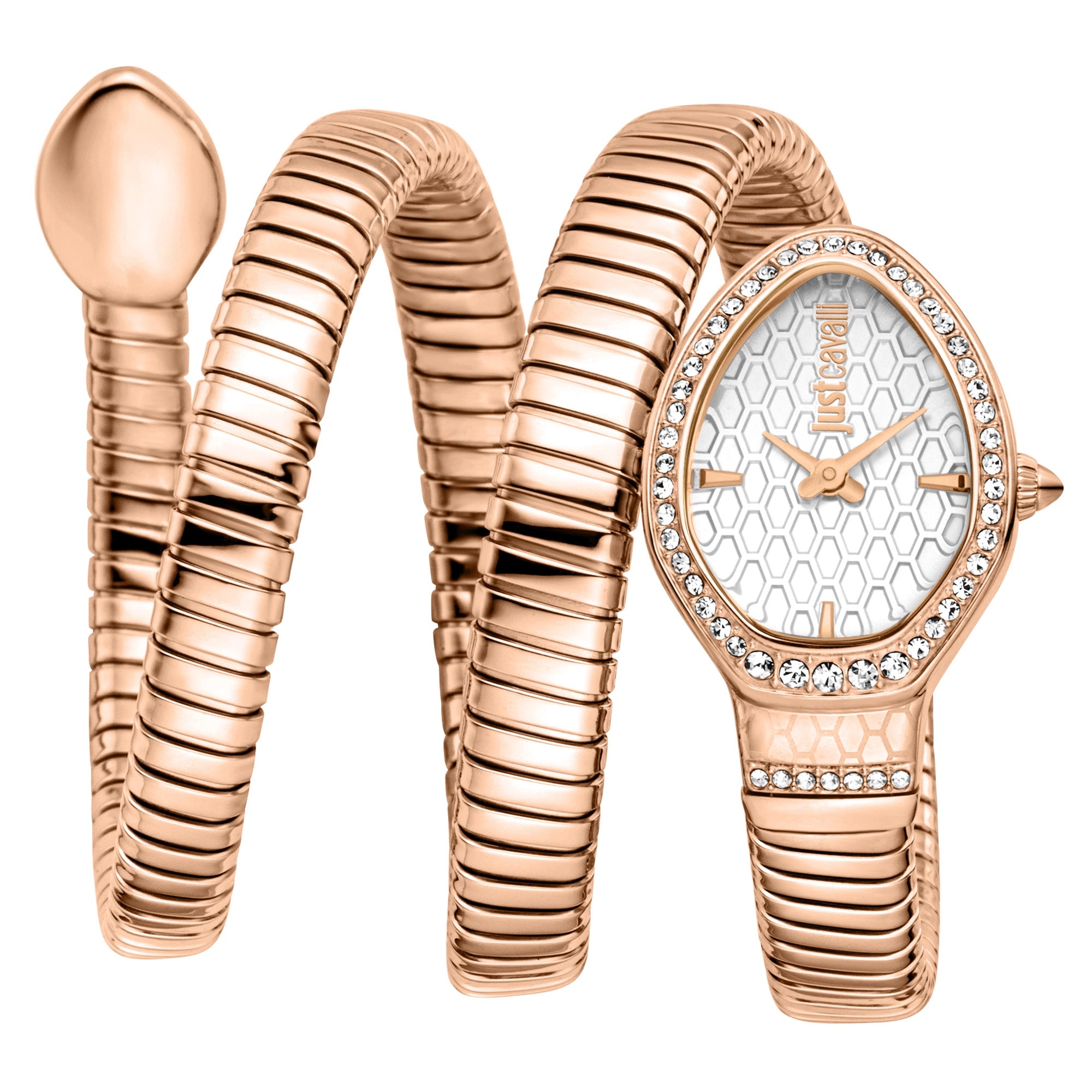 Just Cavalli Just Cavalli Signature Snake Carezza Rose Gold Silver