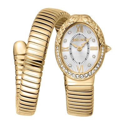Just Cavalli Signature Snake Fiore Oro Amarillo Plata
