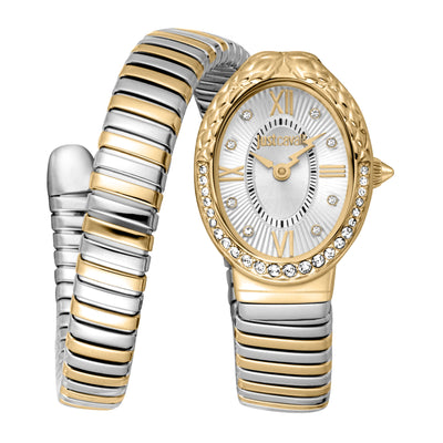Just Cavalli Signature Snake Fiore Plata Oro Amarillo