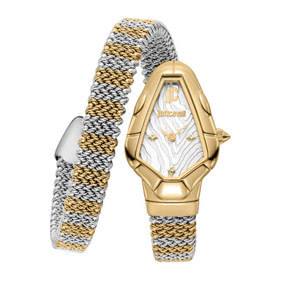 Just Cavalli Signature Snake Fiamma Silver Yellow Gold